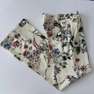 Zara Woman Size M Gorgeous Drapey Butter Yellow Floral Pant